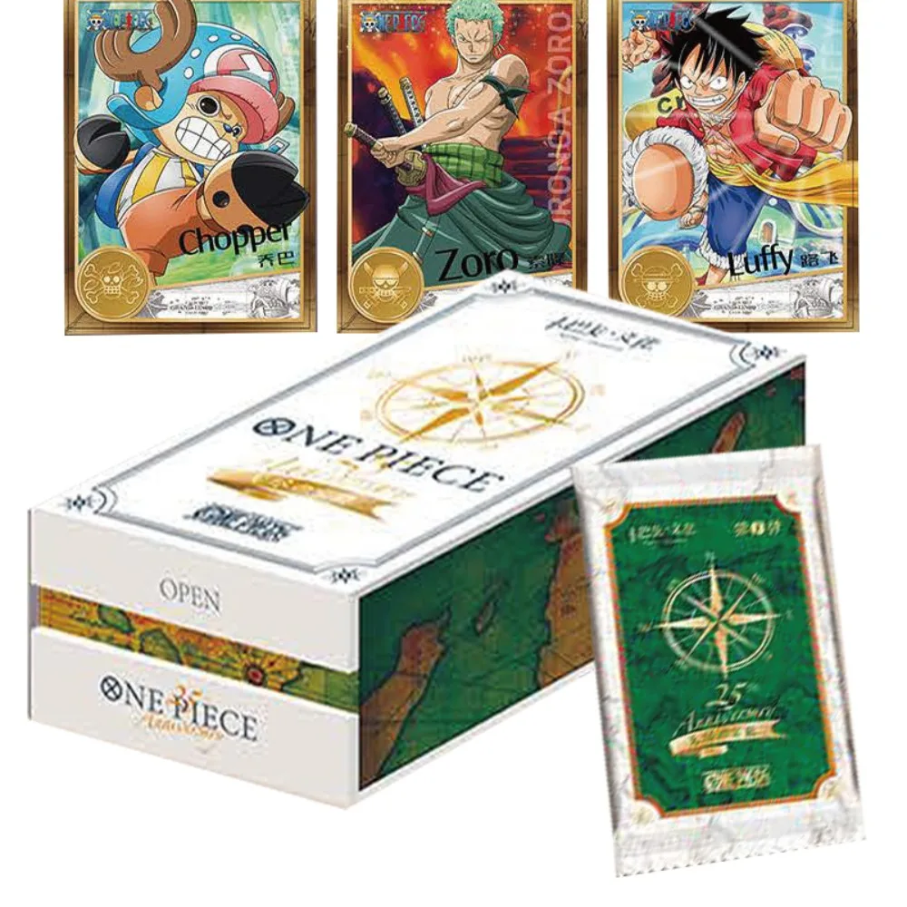 

New One Piece Collection Cards 25th Anniversary Edition Rare Limited Luffy Hancock Sauron Nami Relief Card Children Holiday Gift