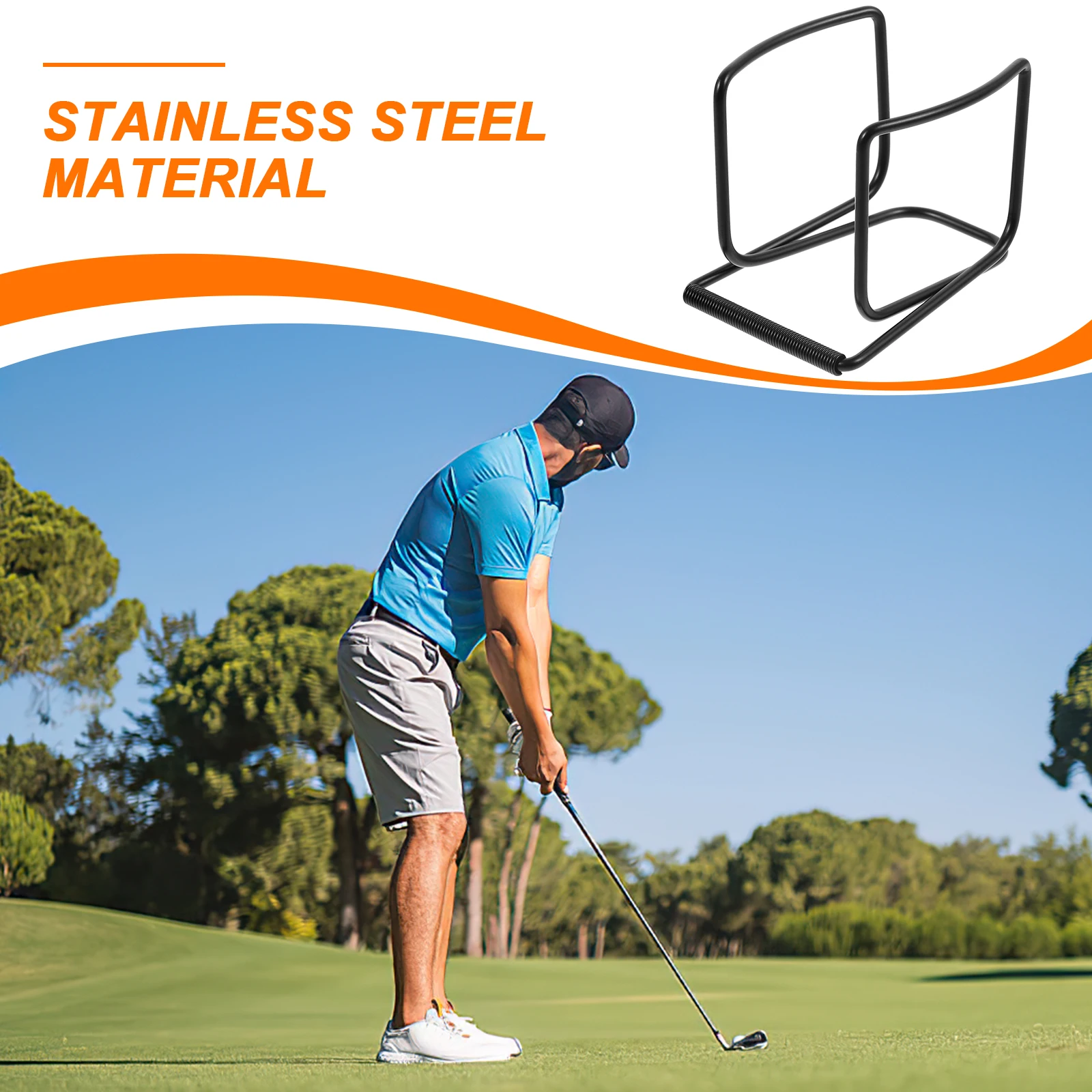 

2 Pcs Golf Ball Clip Stainless Steel Clips Professional Holder Portable Metal for Black Supplies Golfing
