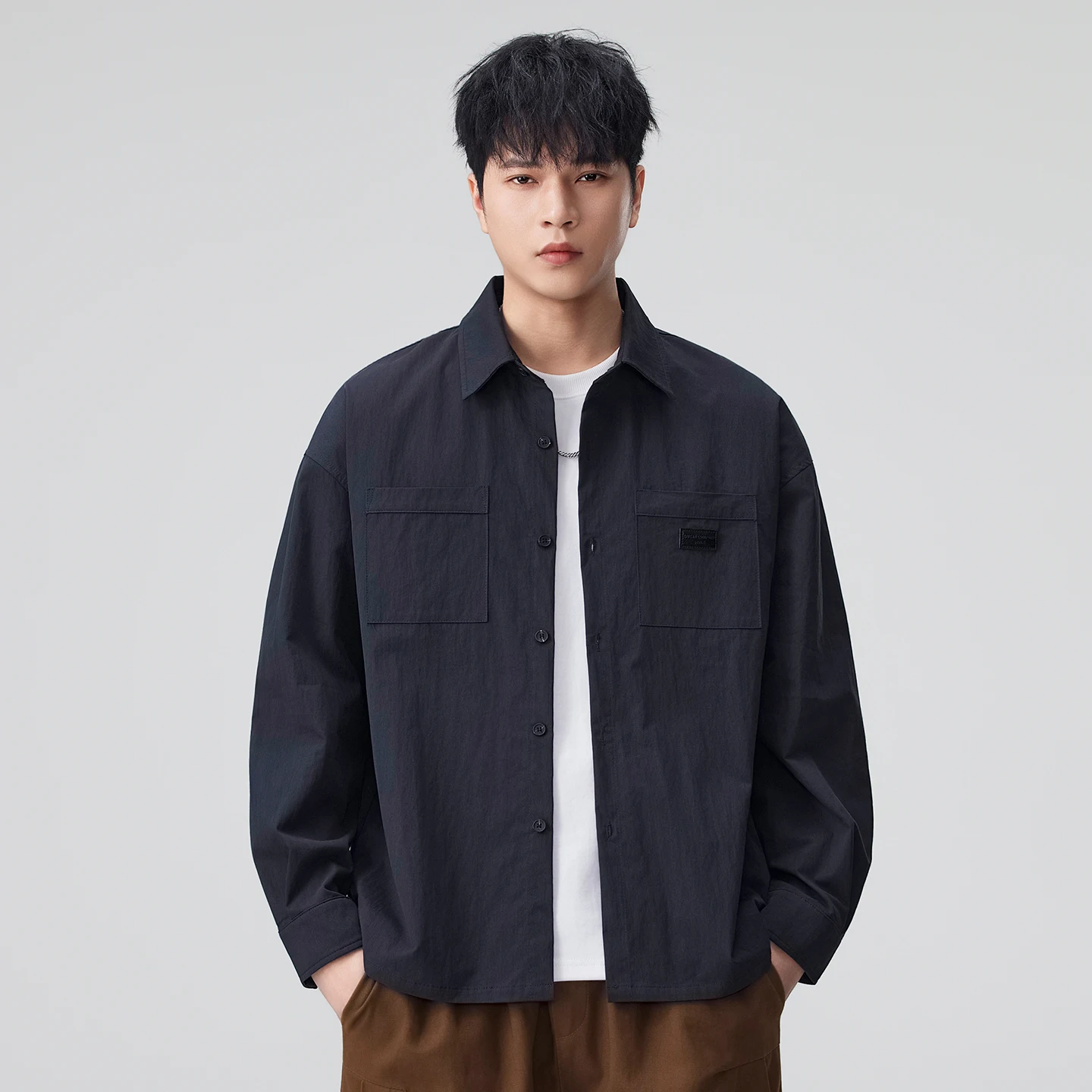 Men Spring Autumn Fashion Vintage Loose Casual Long Sleeve Outdoor Cargo Shirts Coat Male Plus Size Shirt Blouses Tops
