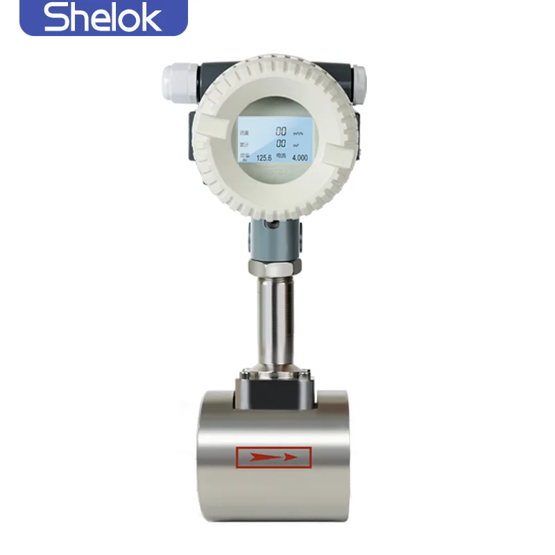 Shelok Factory Wholesale Integral Vortex Flow Meter Measures Steam Water Gas Liquid Air OEM Customizable Gas Liquid Air Water