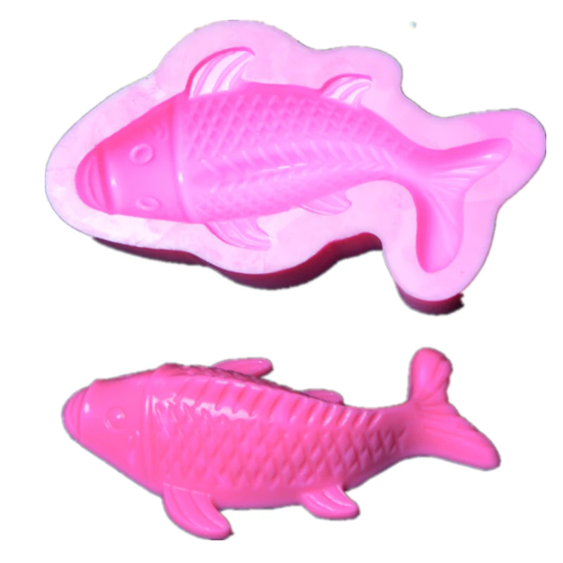 Silicone Fondant Cake Molds 3D Goldfish Carp Moulds Soap Mold Fish Chocolate Mould For Cake Decorations Aroma Stone Molds H726