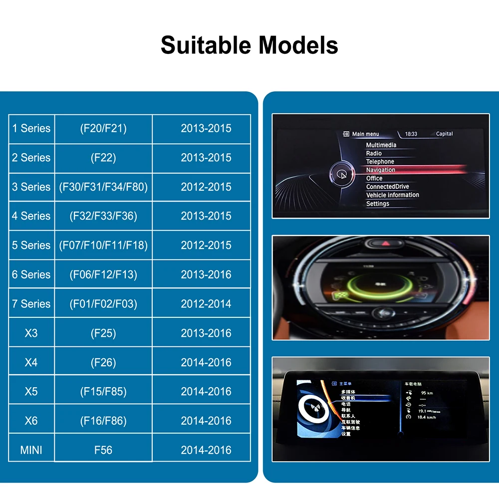 Wireless Apple CarPlay Android Auto Intelligent Decoder Box per BMW 1 2 3 4 5 6 7 Series X3 X4 X5 X6 MINI NBT System BT AirPlay