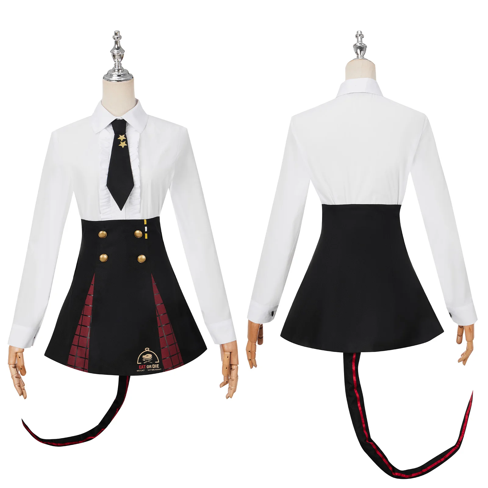 Blue Archive Cosplay Kurodate Haruna Costume con cappello ala e coda donna ragazza nera JK uniforme gonna abiti da festa di Halloween