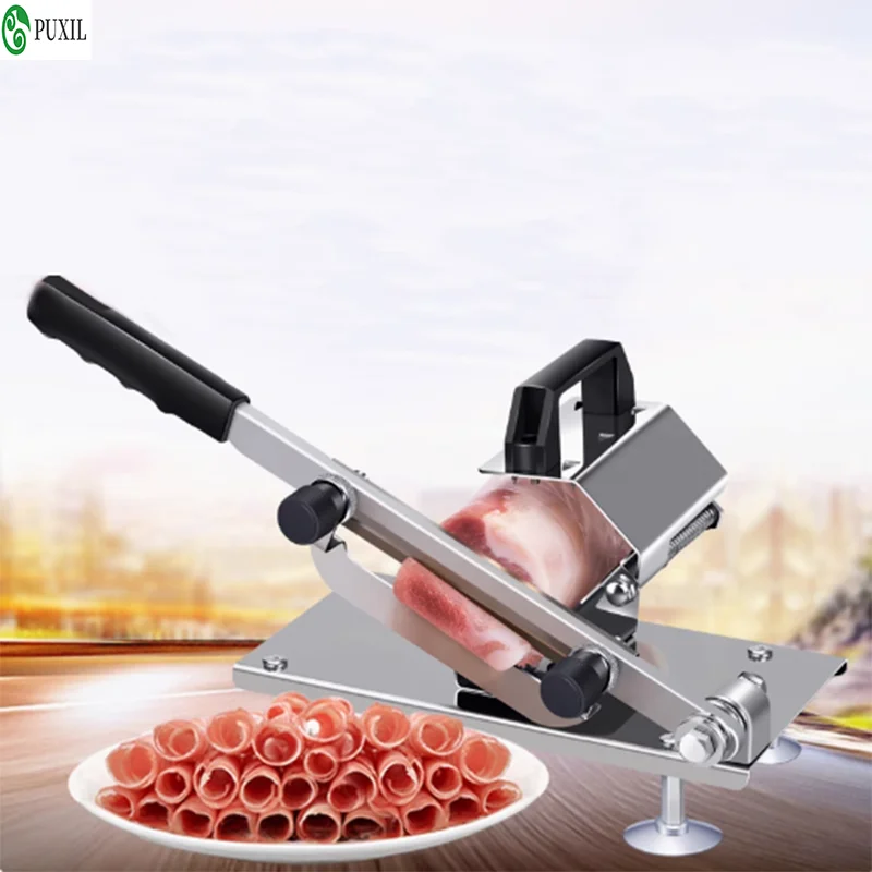 Household stainless steel lamb roll slicer with reinforced spring automatic meat feeding slicer