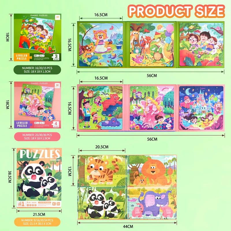 3 في 1 الألغاز المغناطيسية المحمولة كتاب الحيوانات الخيال الطفولة بانوراما مونتيسوري لعبة تعليمية مبكرة للأطفال هدايا عيد ميلاد