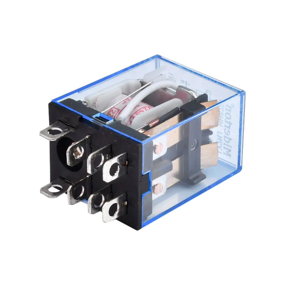 AC 220V 10A Electronic Micro Mini Electromagnetic Relay AC Relay Coil 8 Pins LY2NJ Electromagnetic General Purpose Relay Base