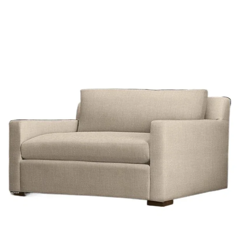 

Modern solid wood American country retro solid wood furniture Italian simple linen fabric sofa
