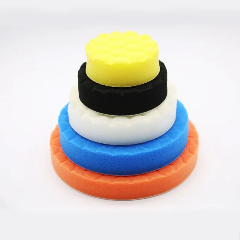 5pcs/set Automobile Polishing Disc Waxing Sponge Plate Hexagonal Indentation Throw Disc Restore Disc 3/4/5/6/7 Inch Car Gadget