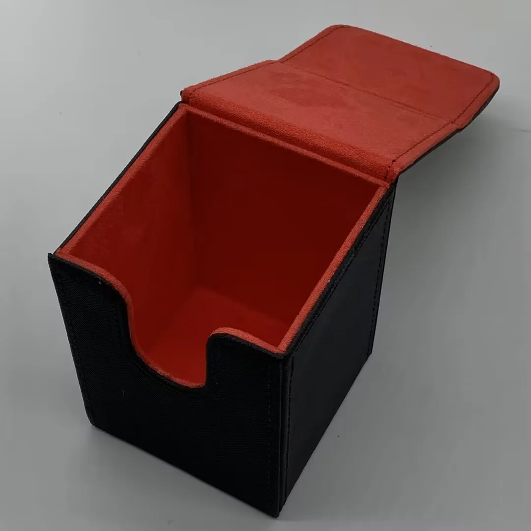 Card Fit For 100+Single Sleeved Cards , Leather Trading Commander Deck Box Compatible With Mtg Card Deck,Game Card Box