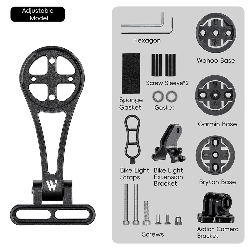 WEST BIKING Fahrradcomputer-Halterung, integrierte Lenkerverlängerung/Vorbau, verstellbare Halterung für Wahoo/Bryton/XOSS/Garmin Tachometer