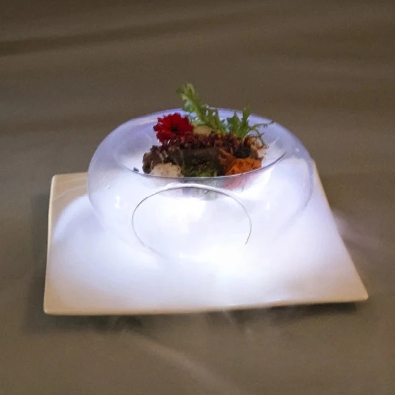 High Borosilicate Glass Salad Bowls Creative Hotel Tableware Dry Ice Artistic Conception Plate Molecular Delicacies Cuisine Dish