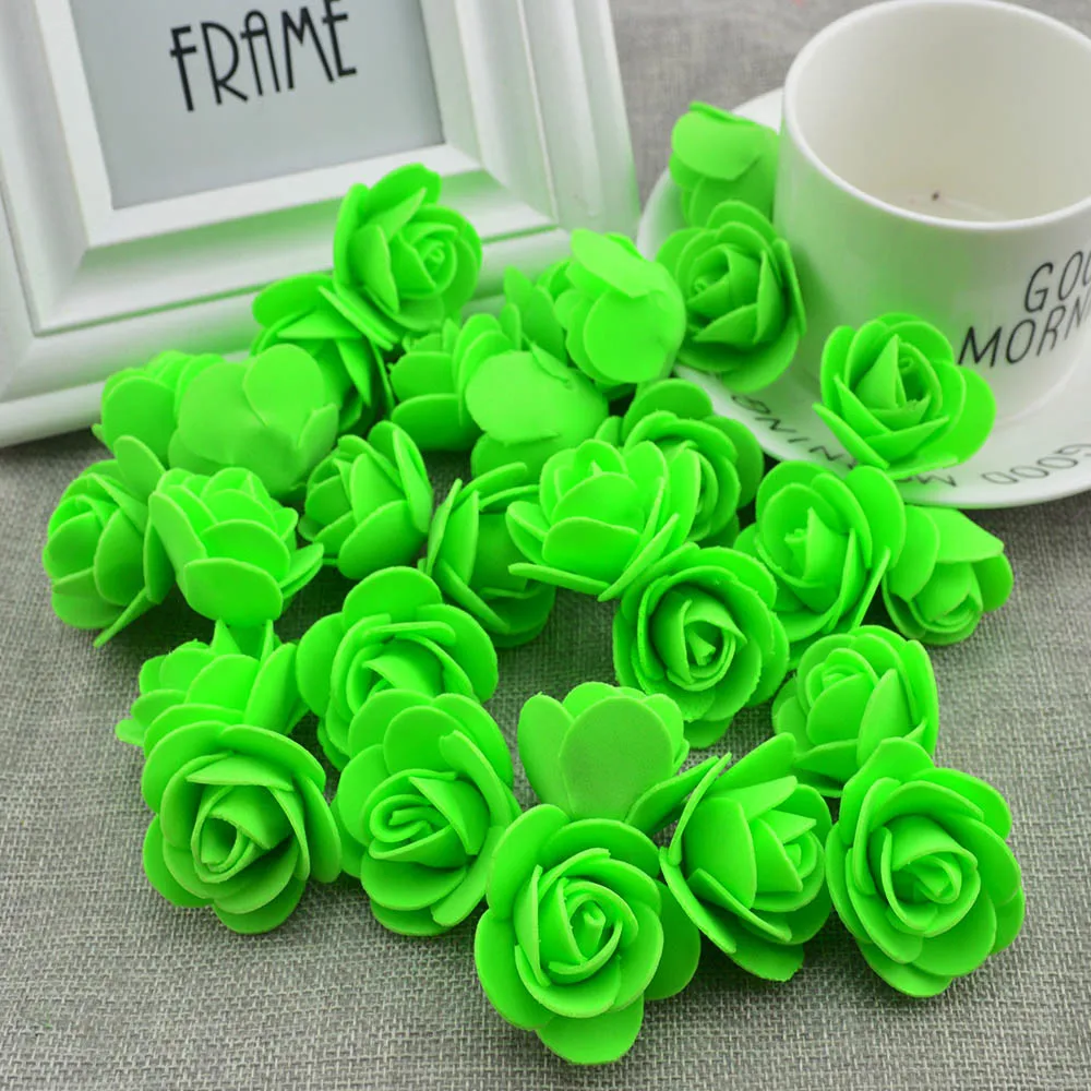 100 stücke Künstliche Blumen Günstige PE Schaum Rosen Kopf Gefälschte Bär Handgemachte Hochzeit Hause Dekoration für Sammelalbum Geschenk Box Diy kranz