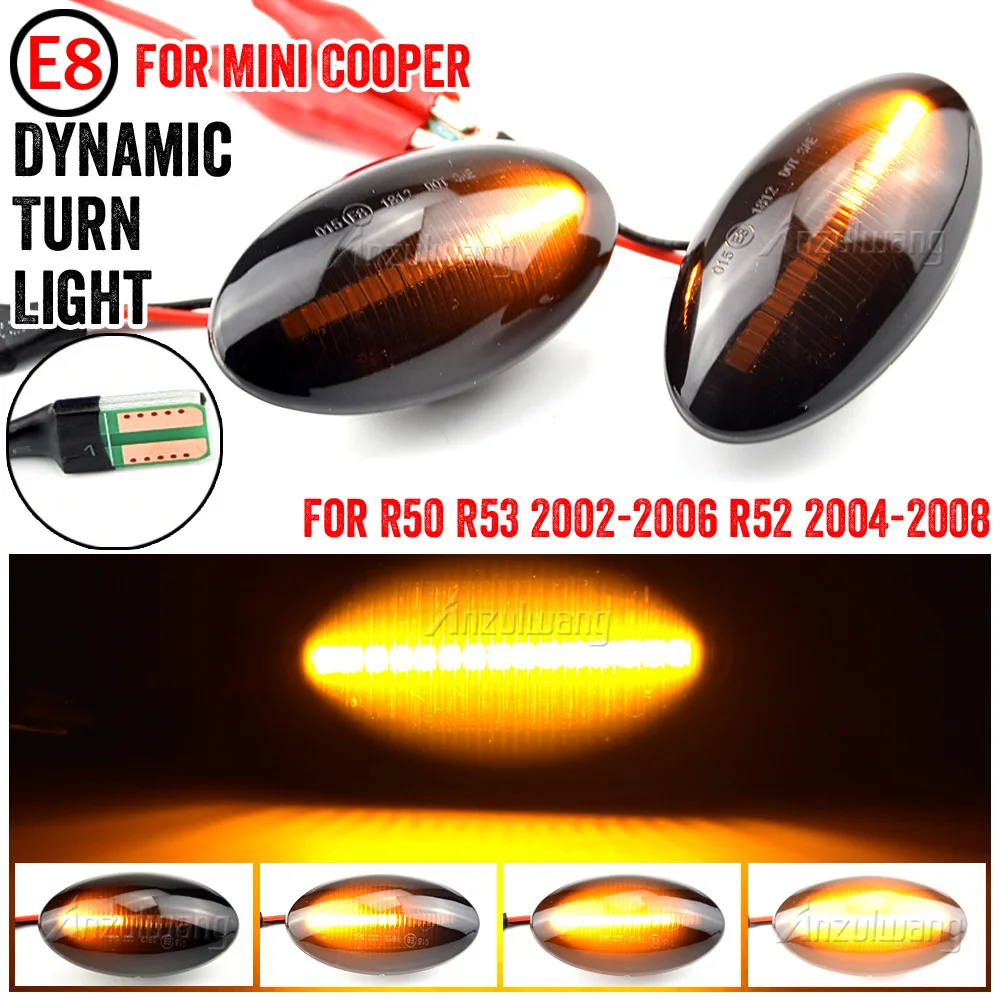 Flowing Water Repeater Indicator Dynamic LED Side Marker Turn Signal Light For BMW MINI Cooper R50 R52 R53 2002-2008