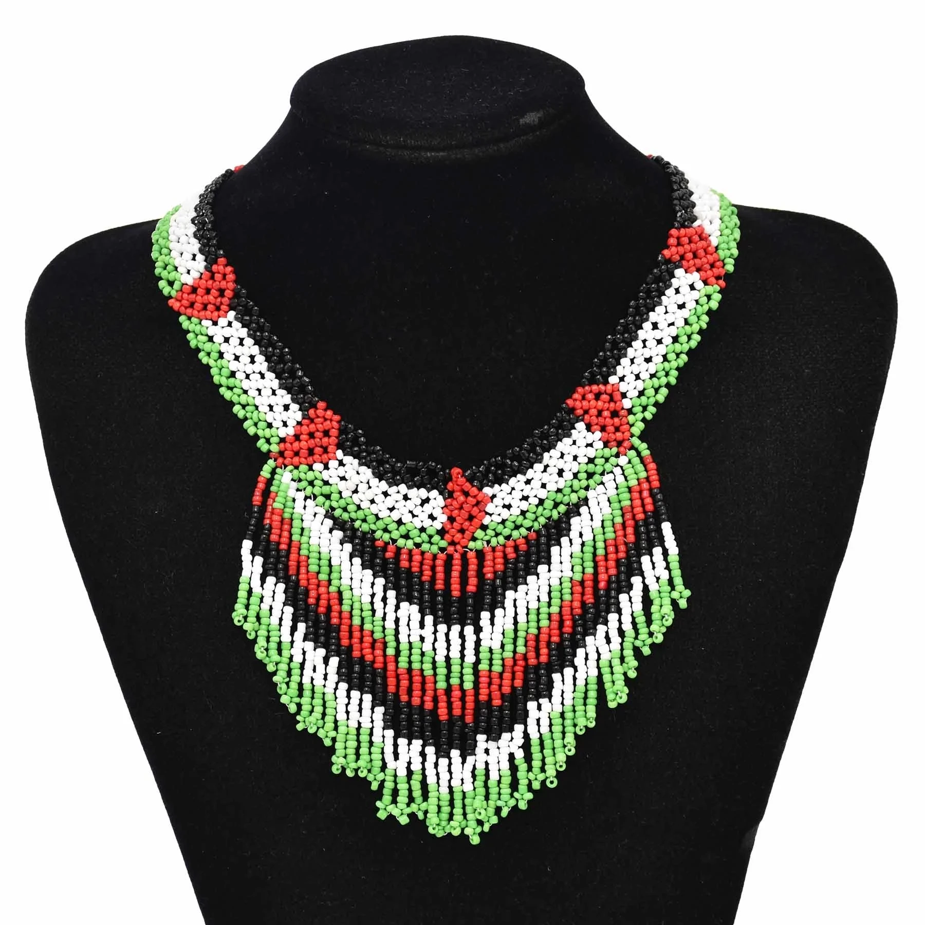 4 Style Colorful Resin Bead Weave Bib Choker Necklace for Women Bohemian Ethnic African Tribe Collar Wedding Jewelry Accessories