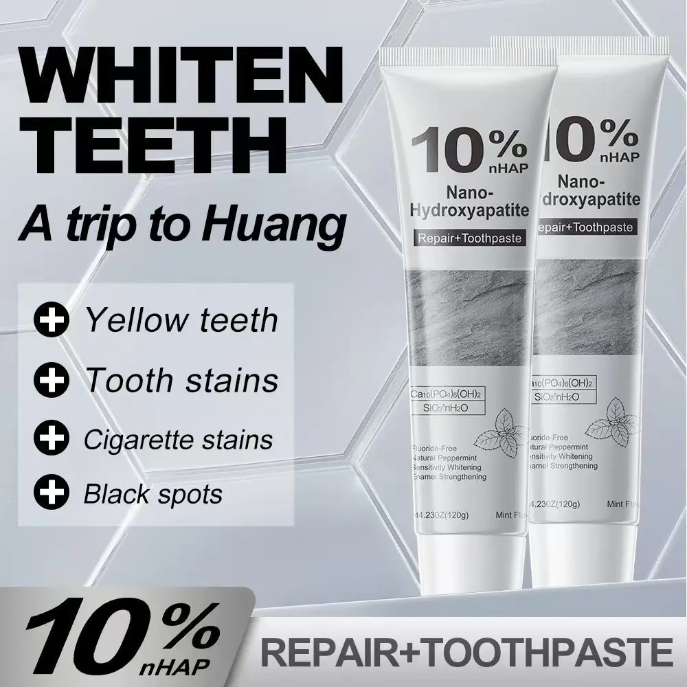 10% Nano-Hydroxyapatite Toothpaste Fluoride Free Enamel Care Fresh Breath Reduce Stains 120g Mint Sensitive Teeth Oral Care Toot