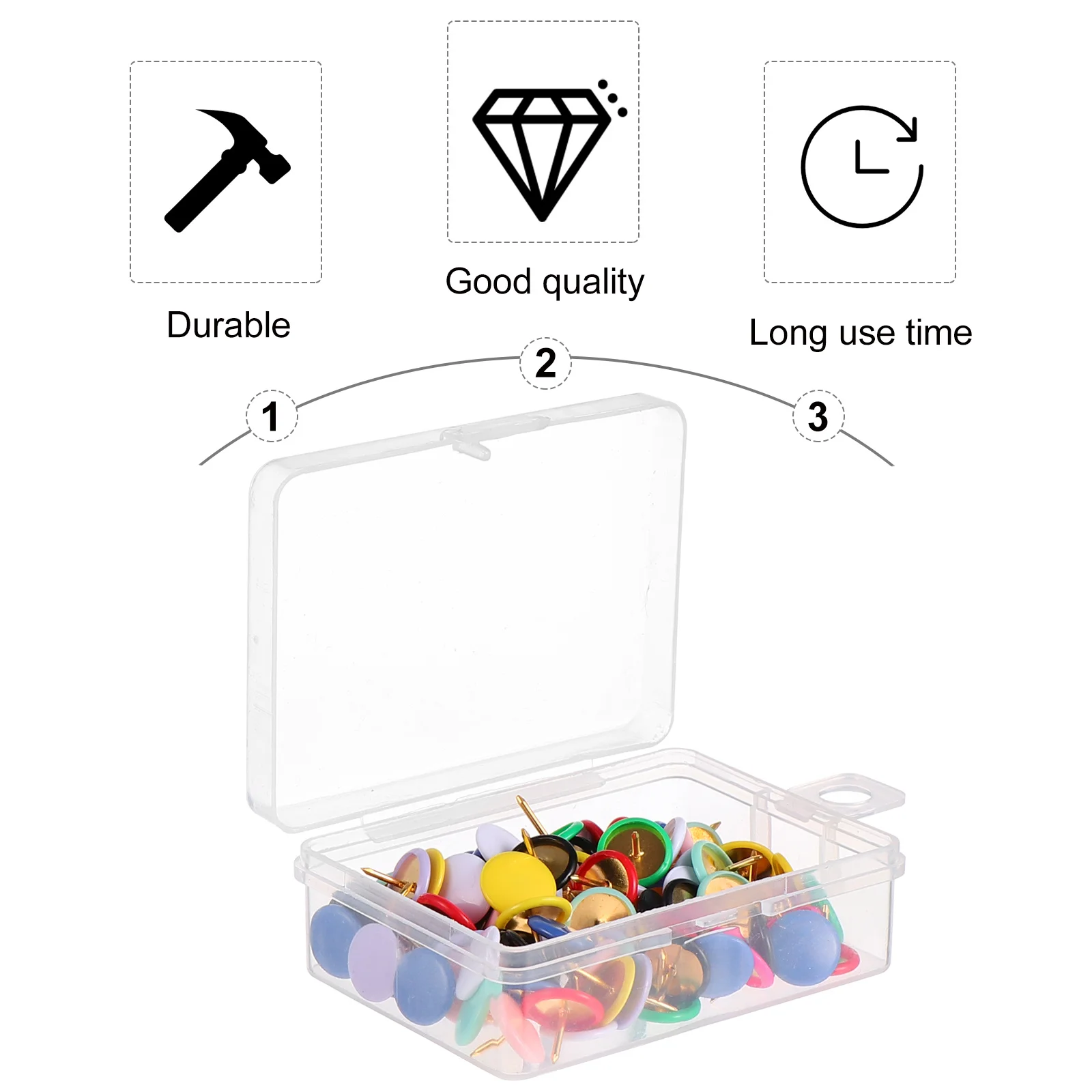 100 قطعة دبابيس دفع بلاستيكية مختلط الألوان شقة مستديرة الرأس Thumbtacks بها بنفسك خريطة المسامير مدرسة مكتب البلاستيك دفع دبوس