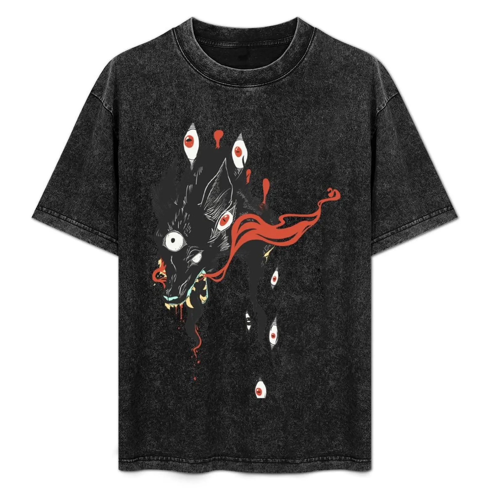

Magical Wolf Third Eye Art T-Shirt Large Size Loose Casual Tee