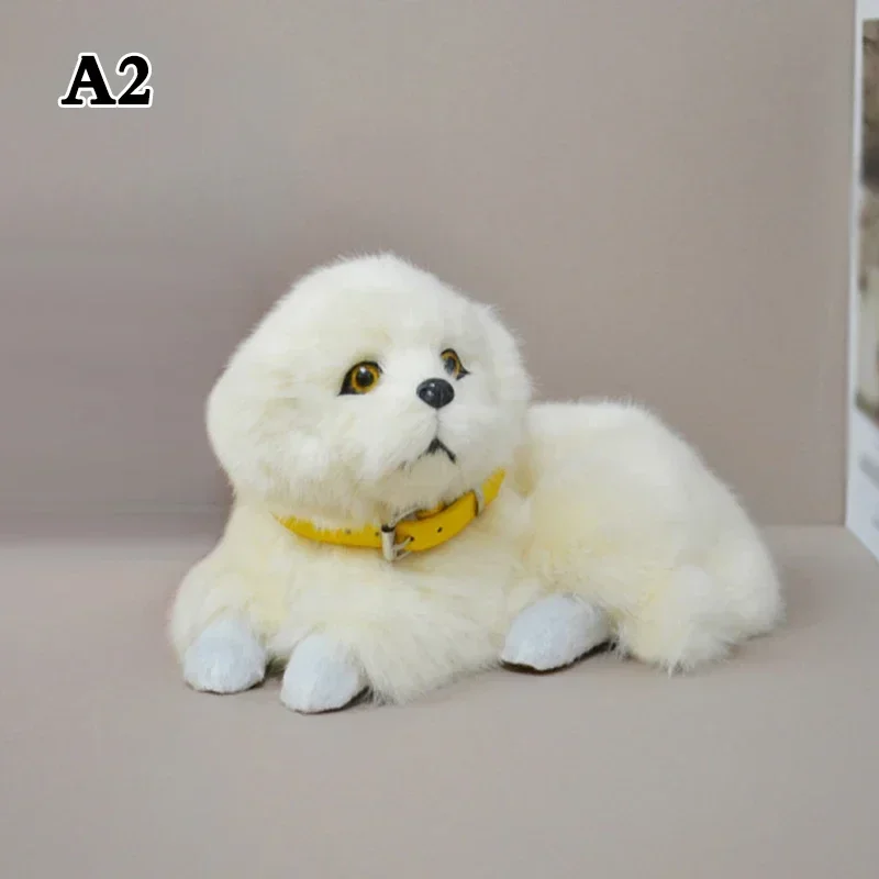 편안한 Bichon Fidget 개 장난감, 귀여운 수면 시뮬레이션 봉제 강아지 인형, 대화형 애완 동물 용품.