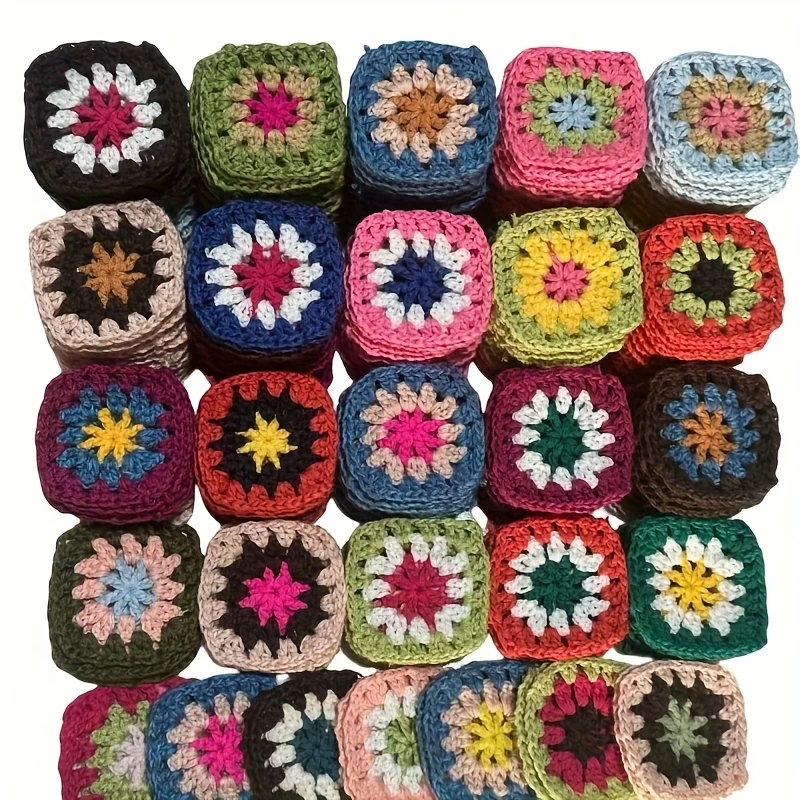

Красочный вязаный крючком коврик ручной работы, тканевая салфетка для чашек, подставка для кофе, рождественский цветок, подставка для столовых приборов, свадебная кухня, 9,5 см, 30