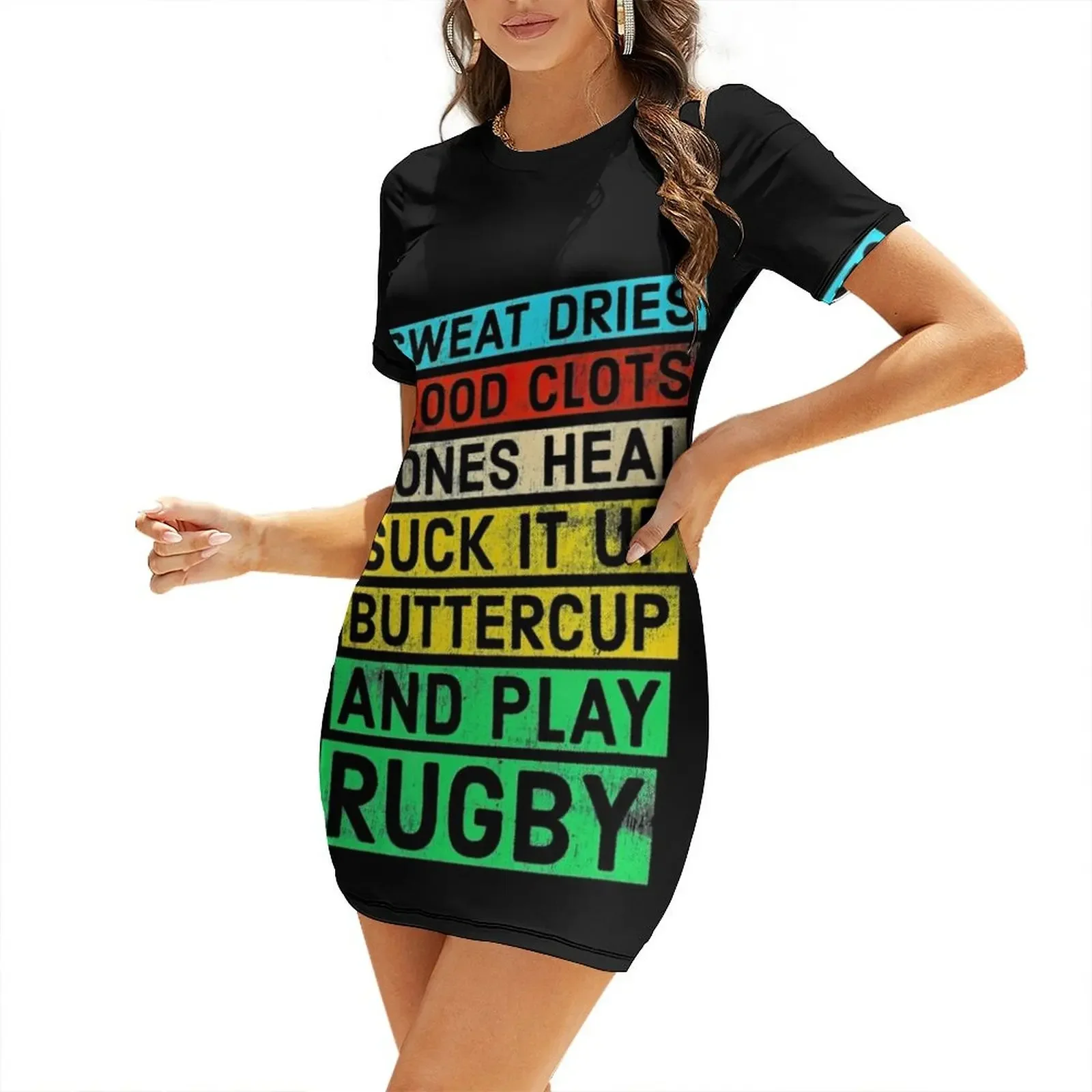 

Funny Rugby Quote Play Rugby Short-Sleeved Dress dresses for women 2025 summer women's dress 2025 womans clothing Dress