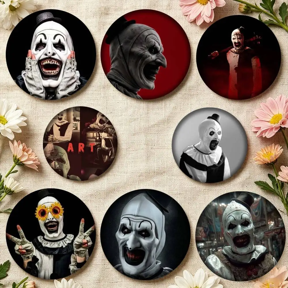 Art the Clown horror T-Terrifier 25mm 32mm 44mm 58mm 75mm Brooches Badges Pins for Accessories Gift