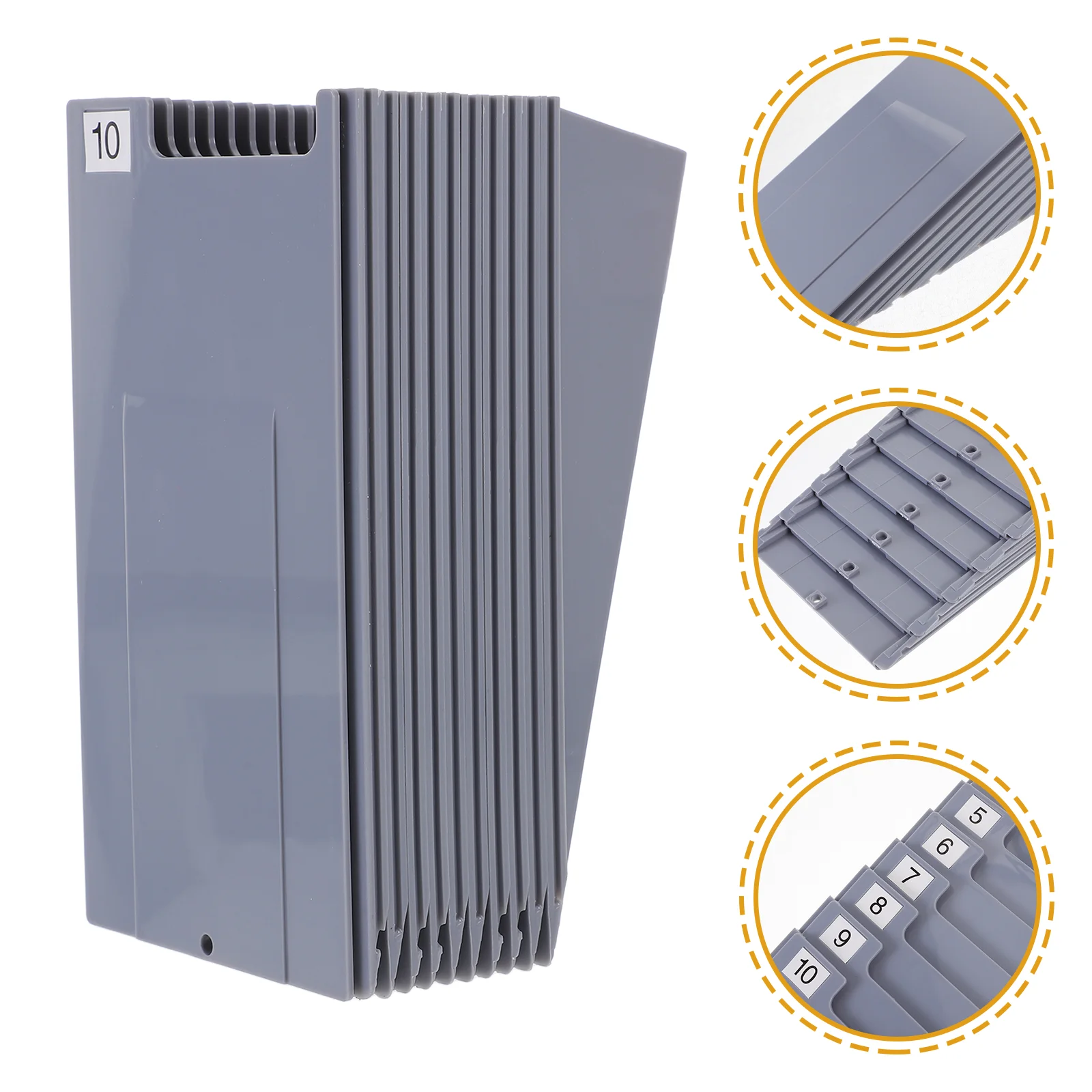 10PCS Holder Wall Mounted Attendance Rack Plastic Document ganizer White Office Warehouse Accessory Multi Grid Slot