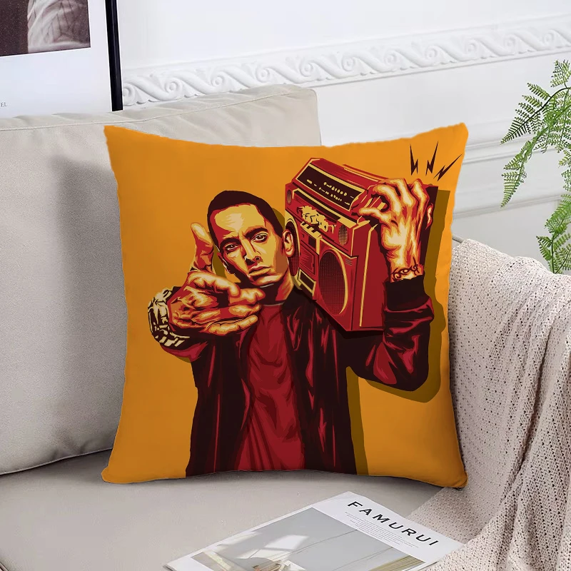 E-Eminem Fan Gifts Home Decoration Decorative Pillow Cover 45x45 Cushions Covers Pillowcase 40x40 Aesthetic Room Decoration