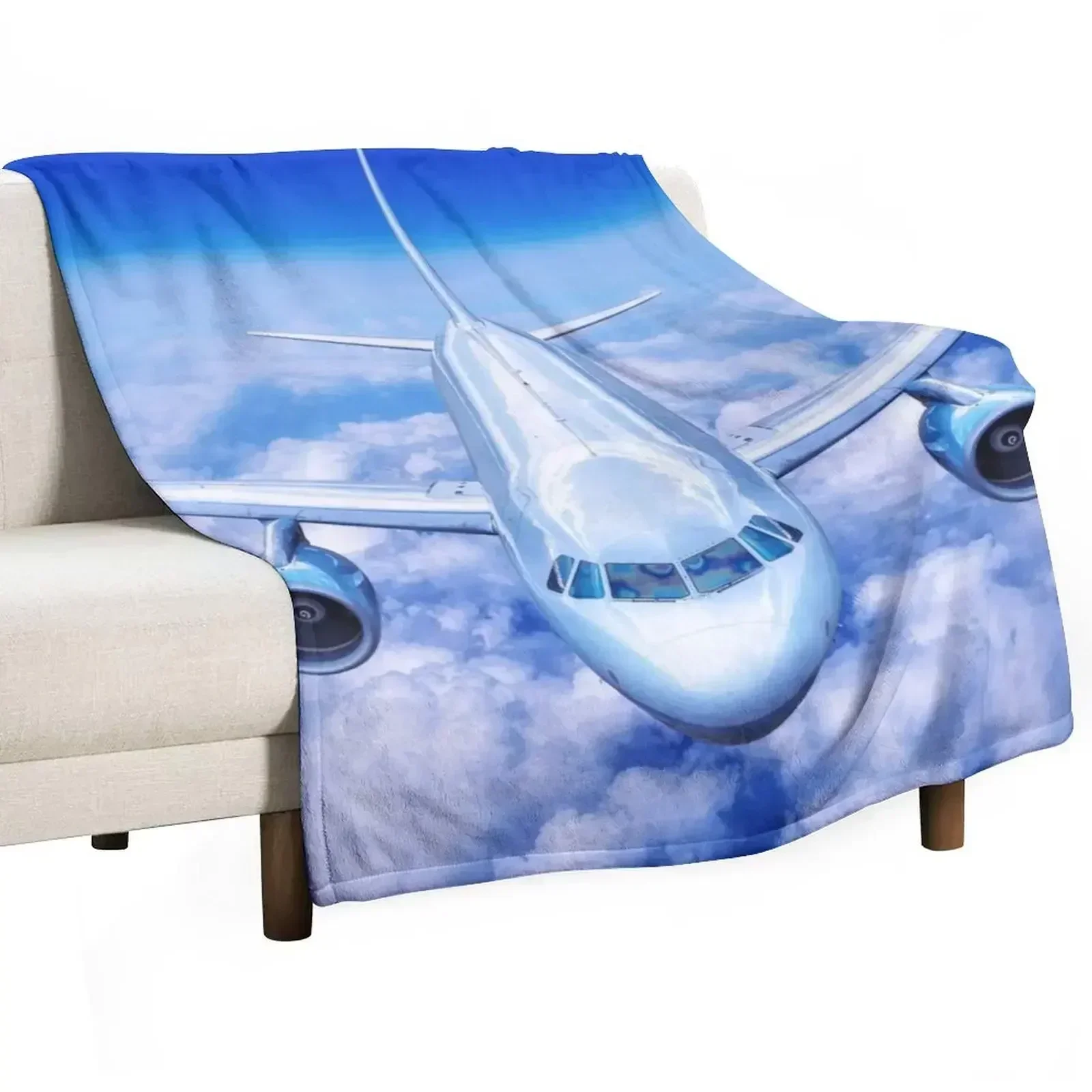 

Landing of the Passenger Plane Throw Blanket Luxury Decorative Sofa Blankets