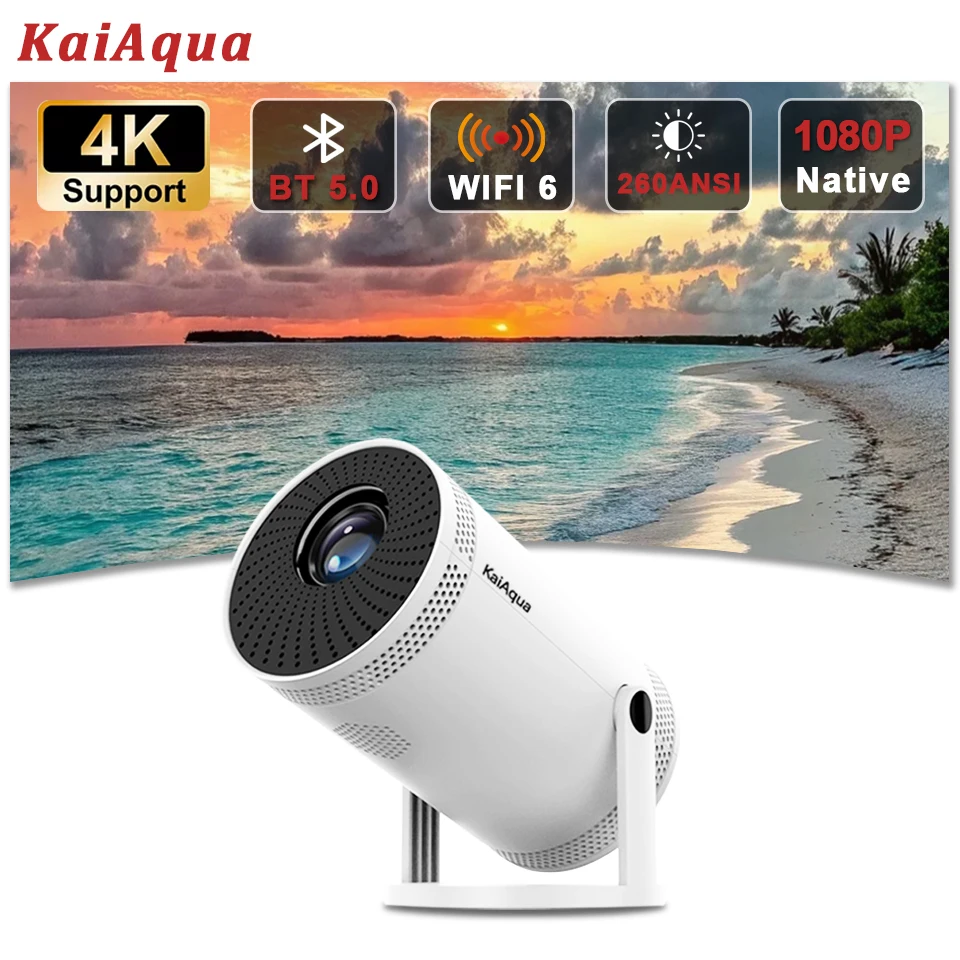 

2026New HY300 Smart Projector 4K Android 11 Dual Wifi6 290ANSI Allwinner H726 BT5.0 1080P 1280*720P Home Cinema Outdoor Projetor