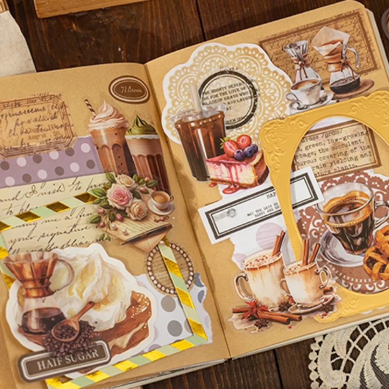 Mr Paper Coffee Landscaping PET Waterproof Sticker Pack Half Quarter Coffee DIY Handbook Diary 60Pcs in