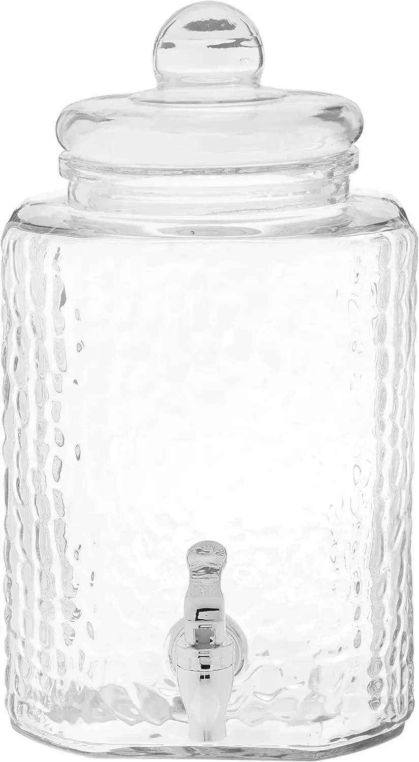 

XMSJ-Sale XMSJ. Стеклянный диспенсер для напитков с подставкой (комплект из 2 шт.), стеклянный диспенсер для напитков объемом 1,5 галлона с подставкой и краном, для вечеринок