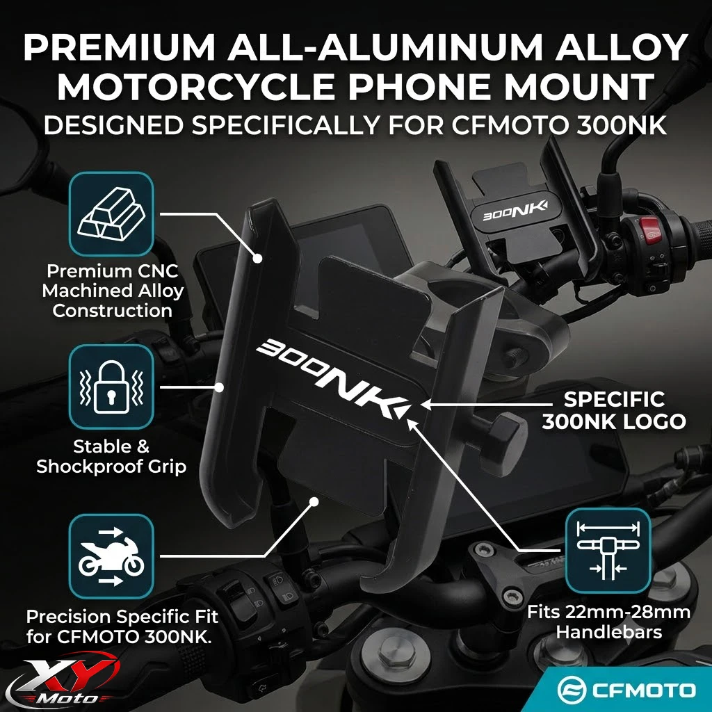 Motorcycle Handlebar Mobile Phone Holder GPS Stand Bracket With LOGO For CFMOTO 300NK 300 NK 300 NK300 300NK 2017-2023