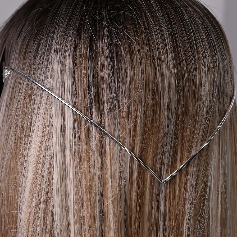 Graceful V Shape Metal Hair Comb for Women High Quality Headdress Jewelry Elegant Headband Bridal Head Accessories Handmade Gift