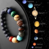 Universe Galaxy Nine Planets Bracelet Natural Healing Stone Men Women's Bracelets Crystal Stone Beads Anti-fatigue Gift Jewelry