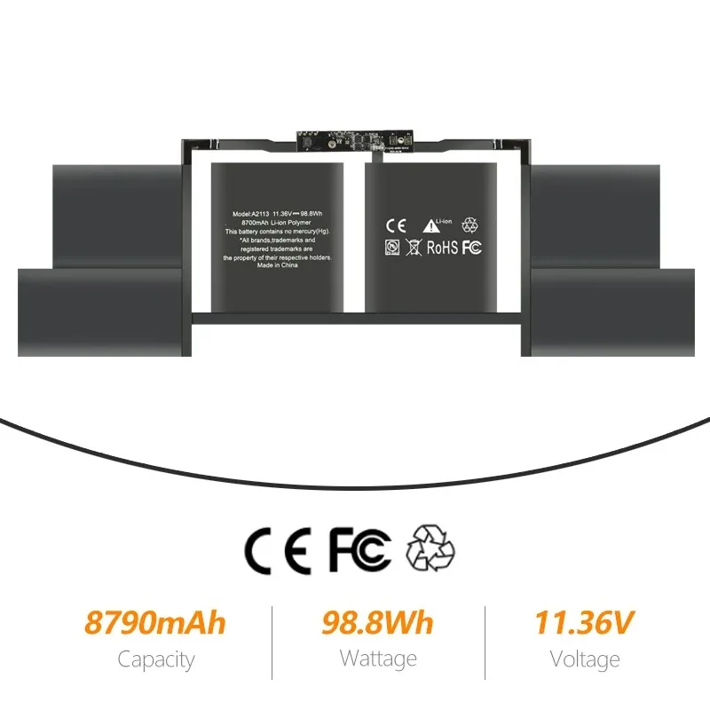 Imagem -02 - Nobi-bateria do Portátil para Apple Macbook Pro Retina 99.8wh A21412023 Emc 3347 Bto Cto Mvvj2xx a Mvvk2xx a Mvvl2xx A2113 16 Em2023