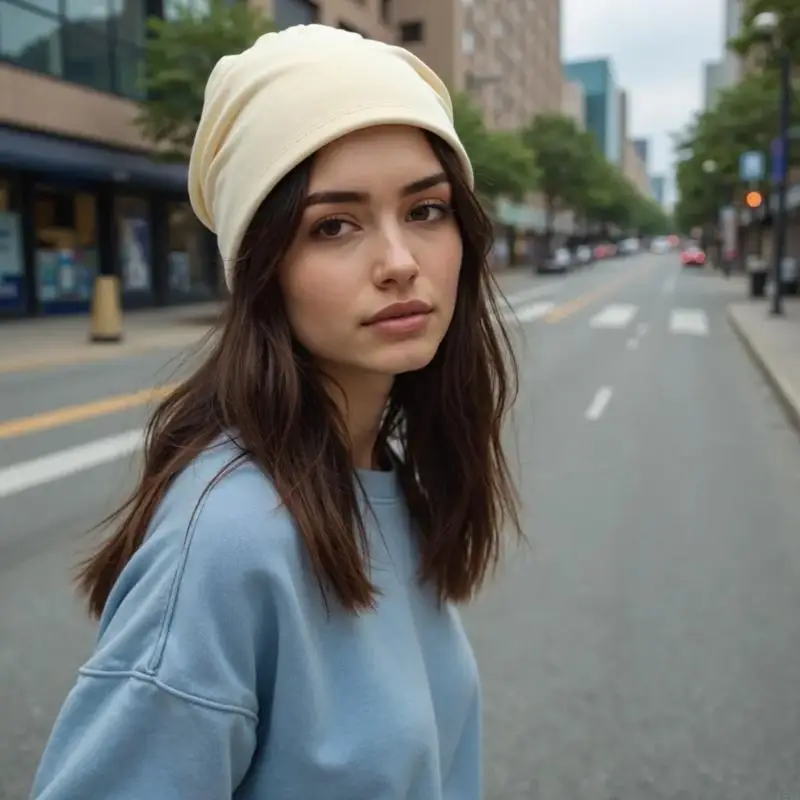 L5YA 여성 수면 모자 고급스러운 Natual Hat 유니섹스 헤드 랩 추운 날씨에 편안함을 향상시키는 부드러운 작은 수면 모자