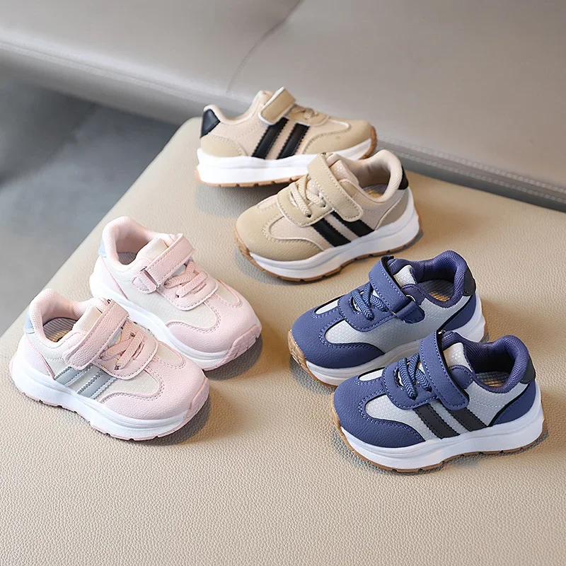

Spring Autumn New Kids Sneakers for Girls Simple Causal Boys Walking Sneakers 2025 Fashion Non-slip Kids Running Shoes Hook Loop