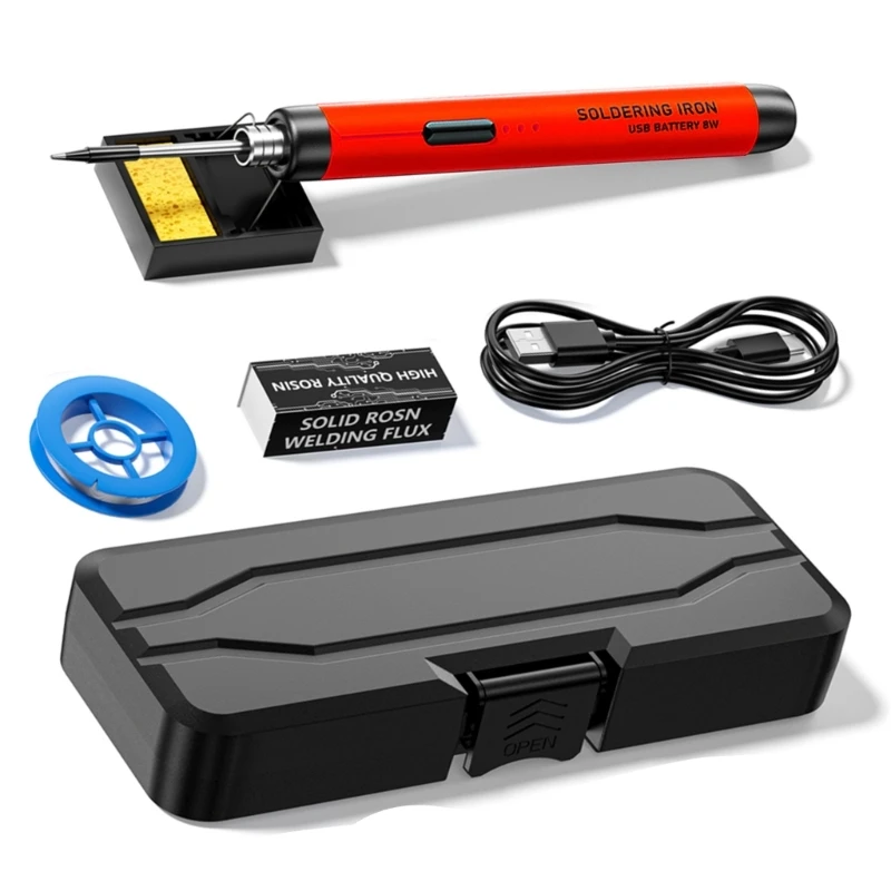 Portable Soldering Iron,Wireless Electric Soldering Iron Rechargeable Temperature Adjustment Welding Tool 203C