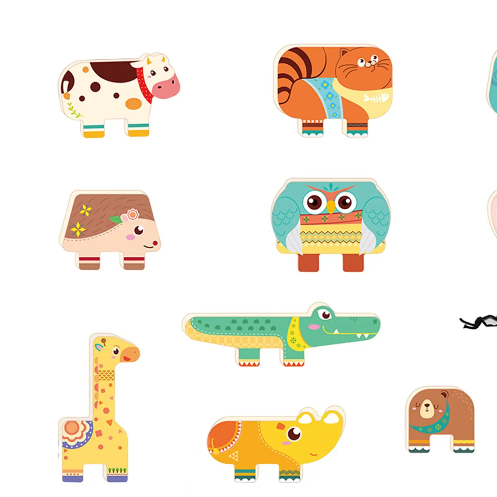 10 pçs brinquedo de empilhamento de animais conjunto sensorial de motor fino jogo de equilíbrio blocos de construção para crianças de 3 a 7 anos meninos meninas presente de aniversário