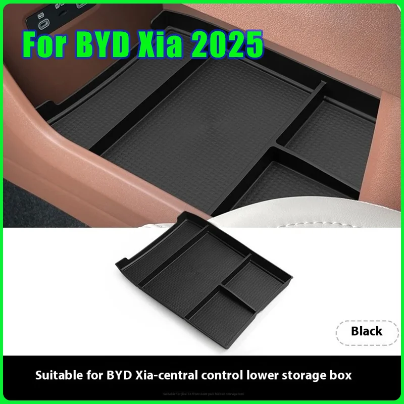 

Car Center Console Storage Box For BYD Xia 2025 Car Central Lower Layer Tray TPE Organizer Interior Accessories Tidying