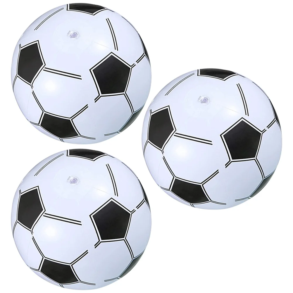 Pallone da Calcio Gonfiabile per Giochi in Spiaggia e Piscina, 40cm, Giocattolo Galleggiante, 3 Pezzi, per Feste all'Aperto e al Chiuso, Rimbalzo Elastico
