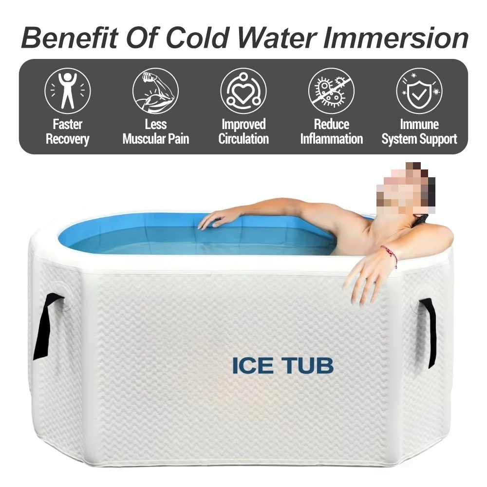 Collapsible Inflatable PVC Ice Tub Portable Adult Cold Soaking Plunge Tub Outdoor Fitness Recovery Cold Water Therapy Bath