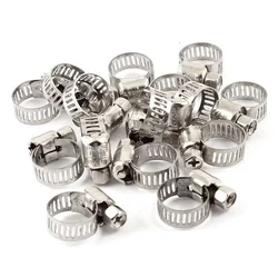10 Pcs Stainless Steel 6mm To 12mm Hose Pipe Clamps Clips Fastener