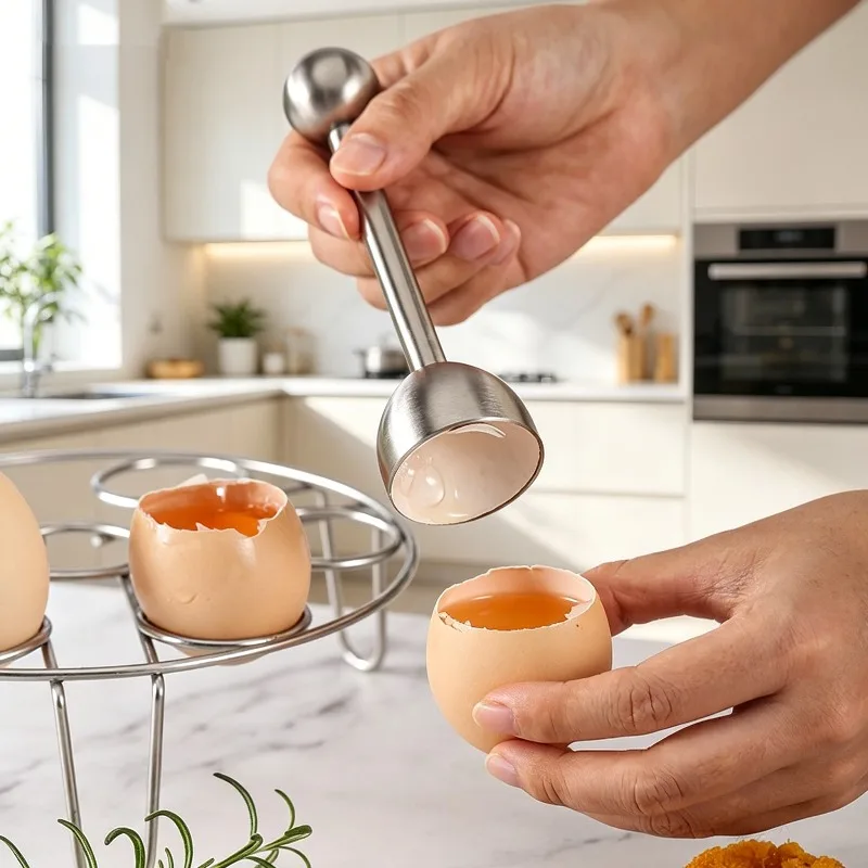 Stainless Steel Egg Opener Shell Opener Egg Head Eggshell Cutter Egg Cup Holder Multi-purpose Egg Tool Kitchen Gadgets