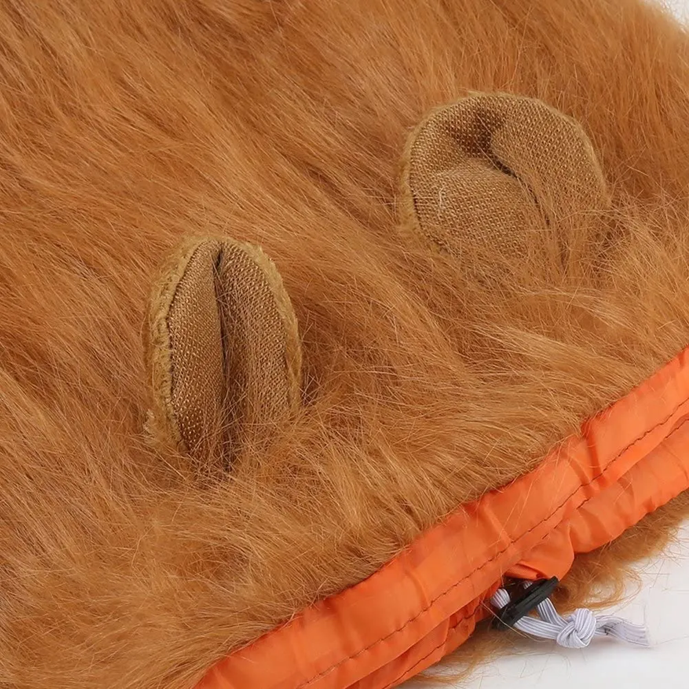 Cute Pet Dog Cosplay Clothes Lion Mane For Dog Costumes Realistic Lion Wig For Medium To Large Dog+Ear Pet Supplies