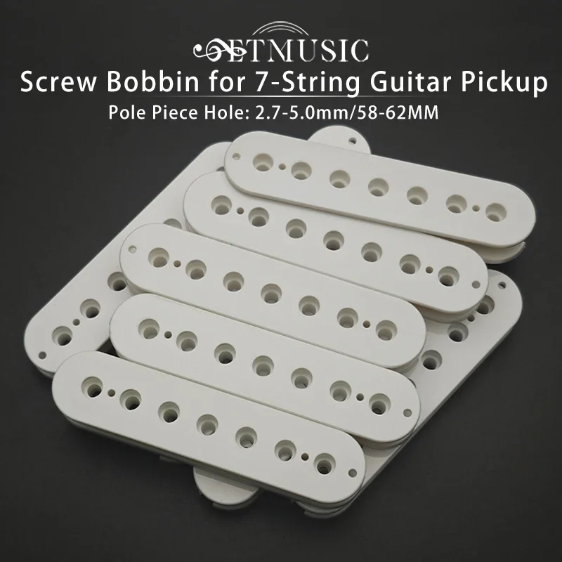 10Pcs/Lot 7-String Electric Guitar Pickup Humbucker Screw Bobbin / Double Coil Pickup 58 or 62mm Screw Bobbin Black/White