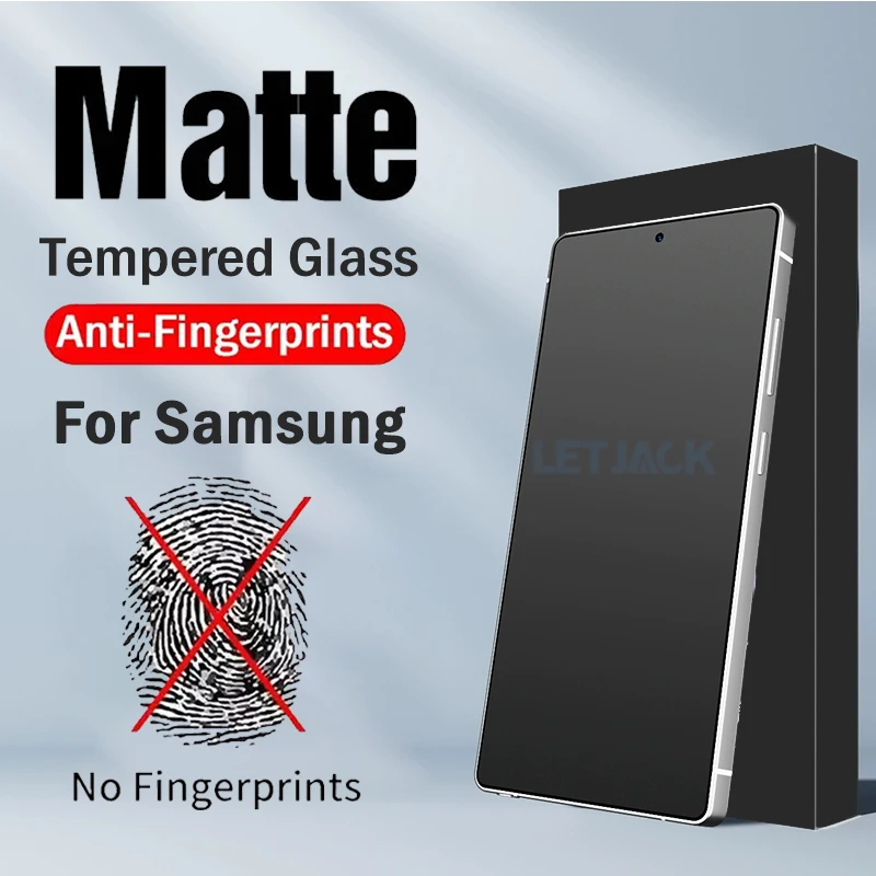 

Full Cover Anti-fingerprint Matte Screen Protector For Samsung Galaxy S25 S24 S23 S22 Ultra Plus + Tempered Glass Protective Fil