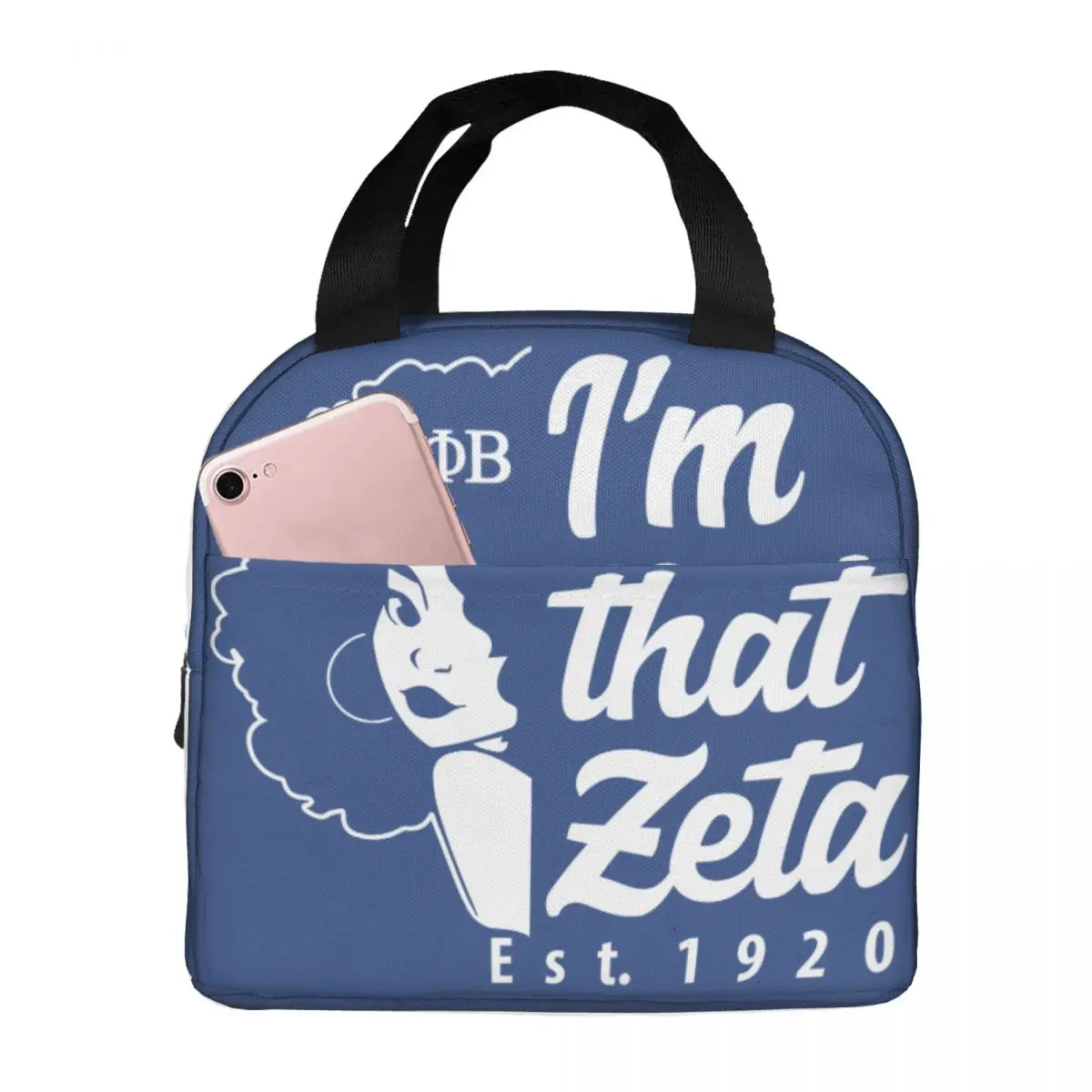 Zeta Phi Beta ZPB Sorority Lunch Bag Large Capacity Waterproof Thermal Insulation Food Storage Box School Adults Kids Unisex