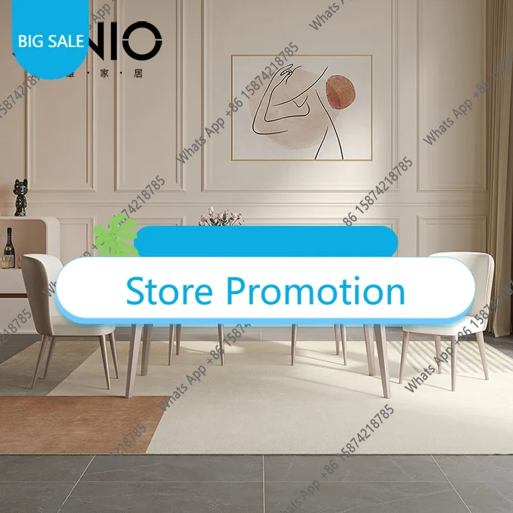 

Обеденный стол N67 Cream Wind Rock Board, современный простой стол, комплект стола и стульев для небольшой квартиры или ресторана, прямоугольный.