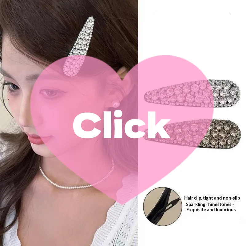 2pcs Sparkly Rhinestone Hair Clips Shiny Crystal Non Slip Design For Daily Use Party Wedding Bridal Hair Accessories
